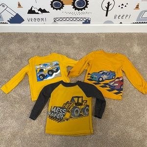 Bundle of 3 vehicle shirts toddler boy size 3T